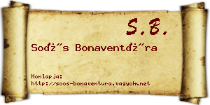 Soós Bonaventúra névjegykártya